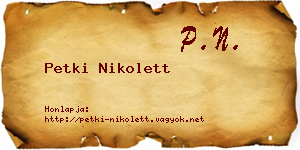 Petki Nikolett névjegykártya